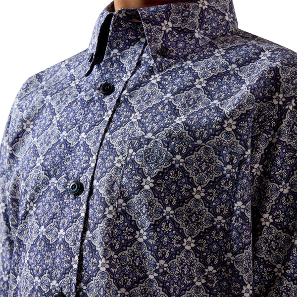 Ariat Kid's Bill Evening Blue Medallion Shirt
