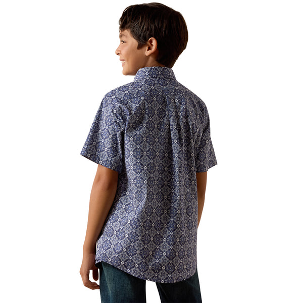 Ariat Kid's Bill Evening Blue Medallion Shirt