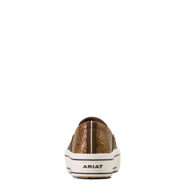 Ariat Skylar Brown Floral Embossed Slip On Shoe