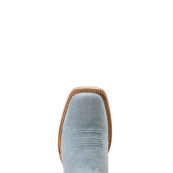 Ariat Riata Baby Blue Jean Suede Wide Square Toe Boot
