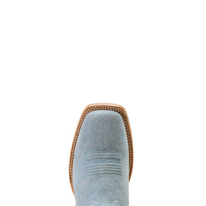 Ariat Riata Baby Blue Jean Suede Wide Square Toe Boot