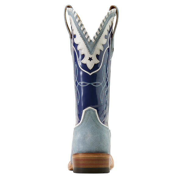 Ariat Riata Baby Blue Jean Suede Wide Square Toe Boot