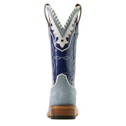 Ariat Riata Baby Blue Jean Suede Wide Square Toe Boot