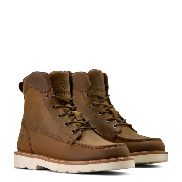 Ariat Kid's Lift Lacer Distressed Brown Moc Toe Boot