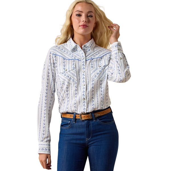 Ariat Grace Blossom Stripe Western Snap Shirt