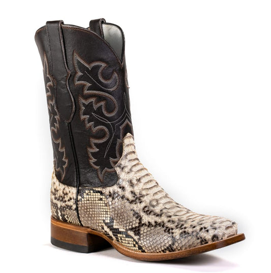 COWTOWN NATURAL PYTHON SQUARE TOE BOOT