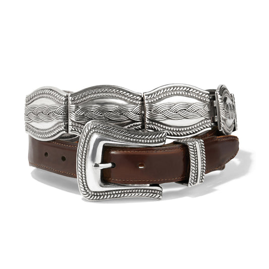 BRIGHTON CONCHO SILVER LINKS BELT