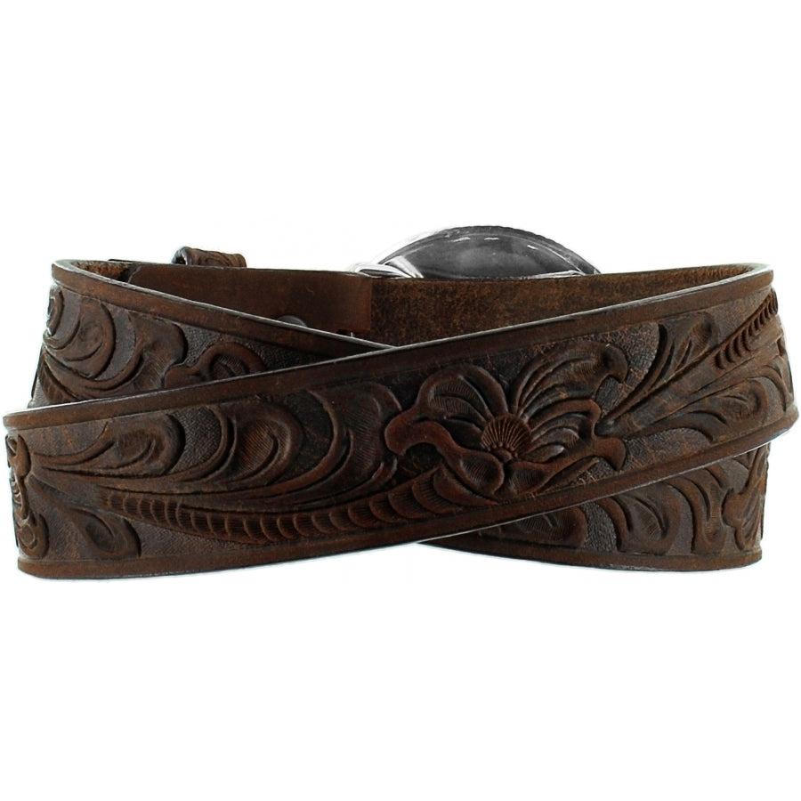 Justin Boy's Champion Tooled Aged Bark Belt