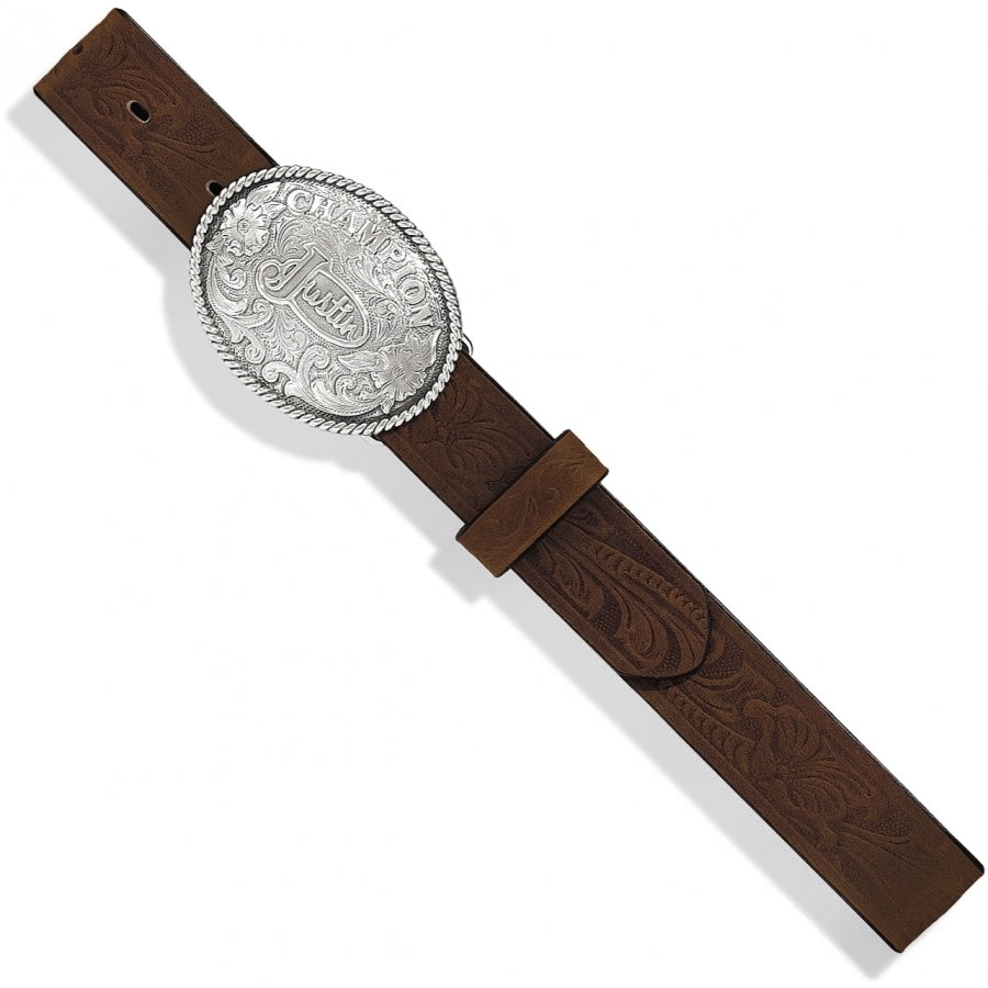 Justin Boy's Champion Tooled Aged Bark Belt