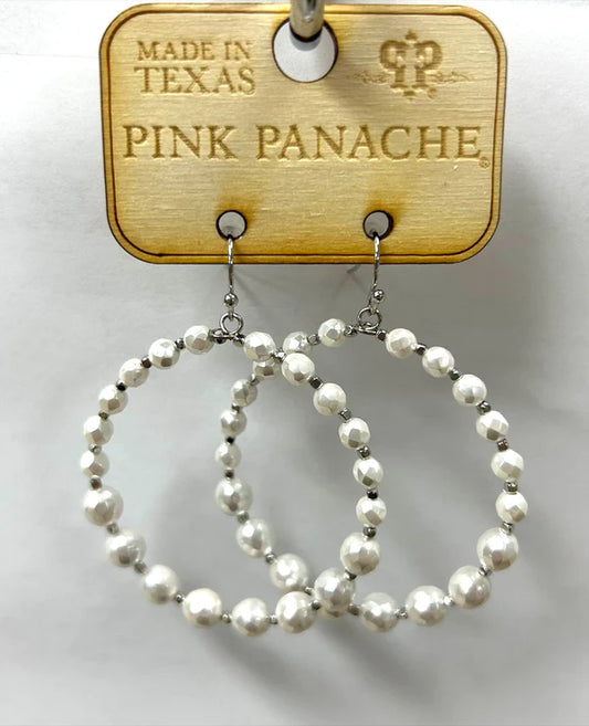 PINK PANACHE FACETED PEARL EARRING
