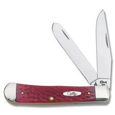 Case Dark Red Bone Standard Jig Trapper Stainless Pocket Knife