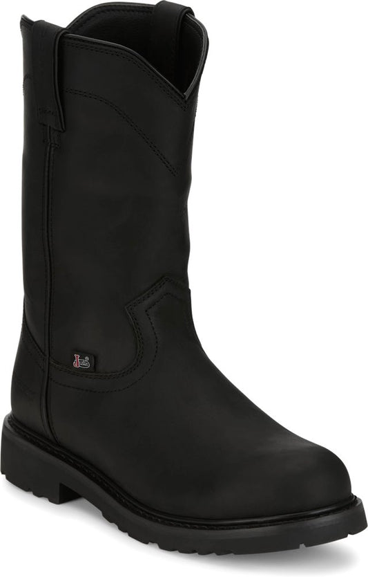 Justin Dorsal Onyx Leather Boot