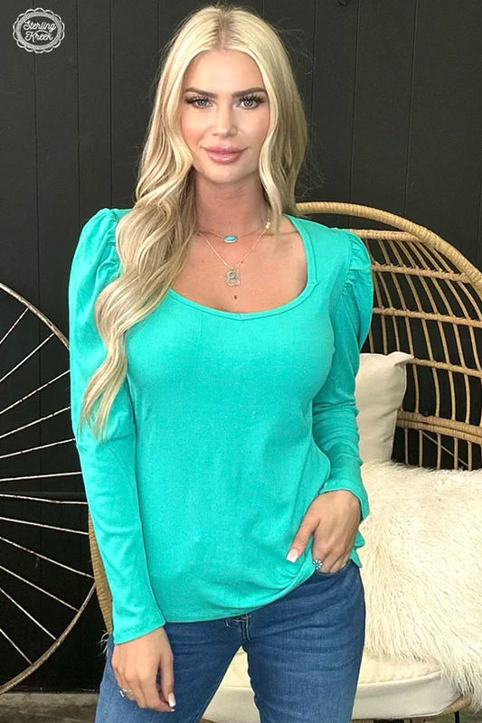 SOMETHING CLASSY TURQUOISE TOP