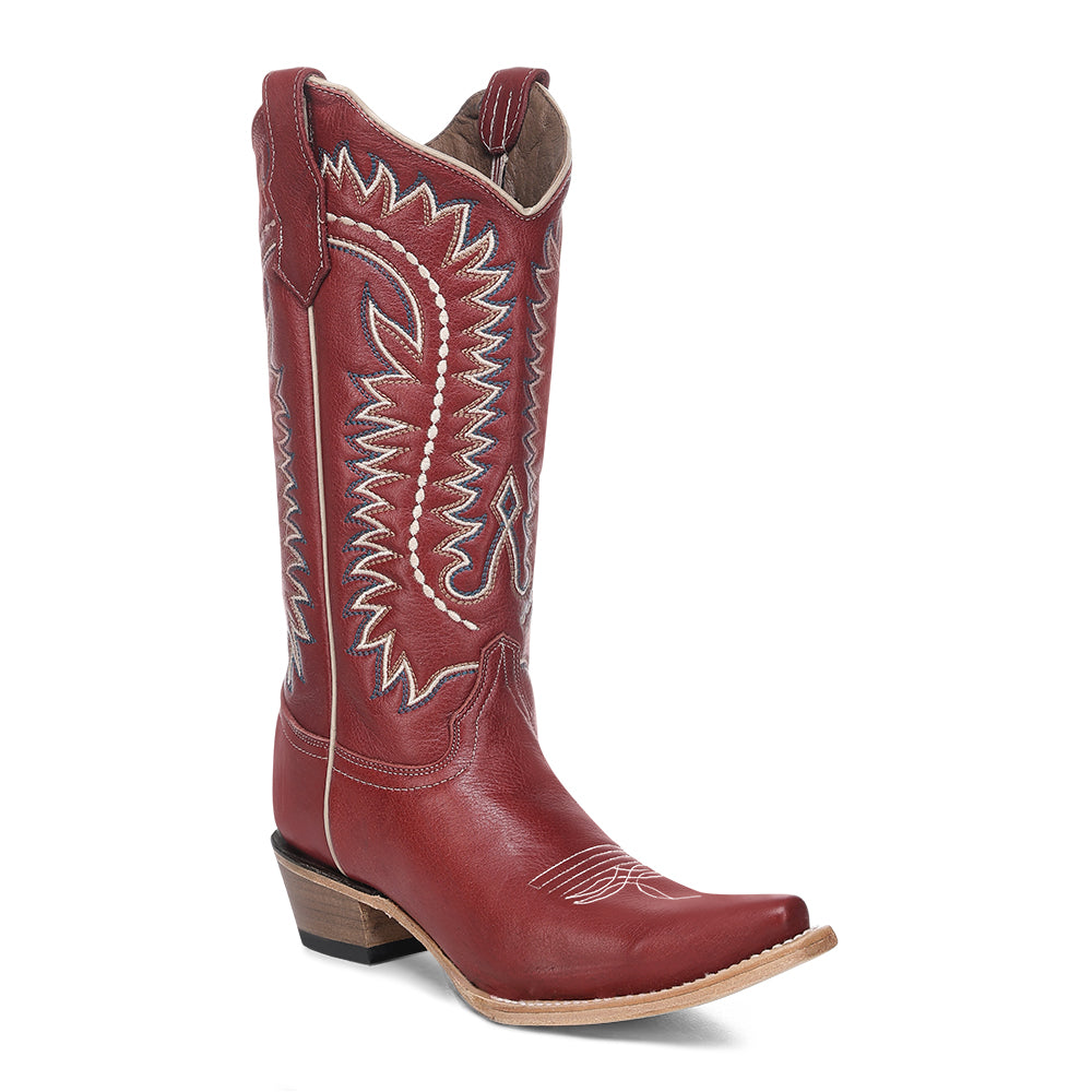 Circle G By Corral Ladies Red Embroidered Boot