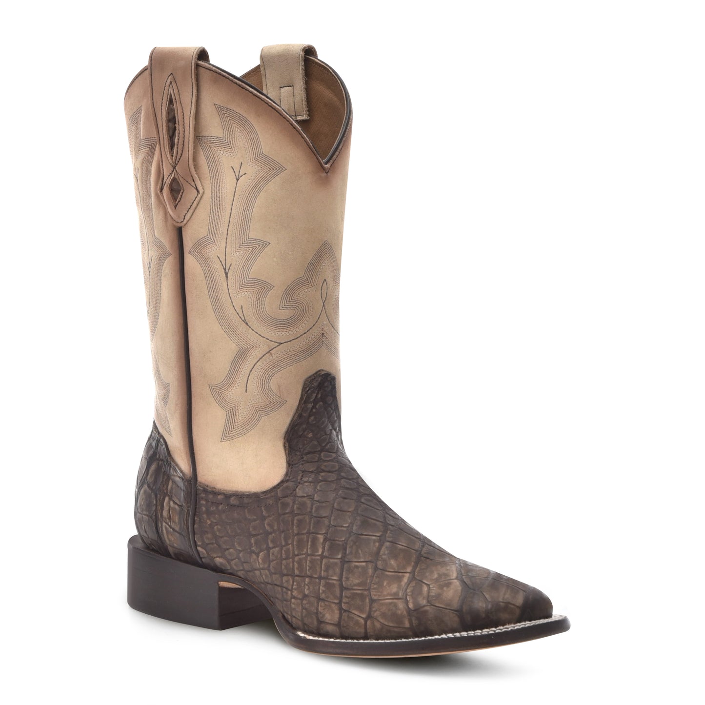 CORRAL CAPUCHINO-SAND ALLIGATOR WIDE SQUARE TOE BOOT
