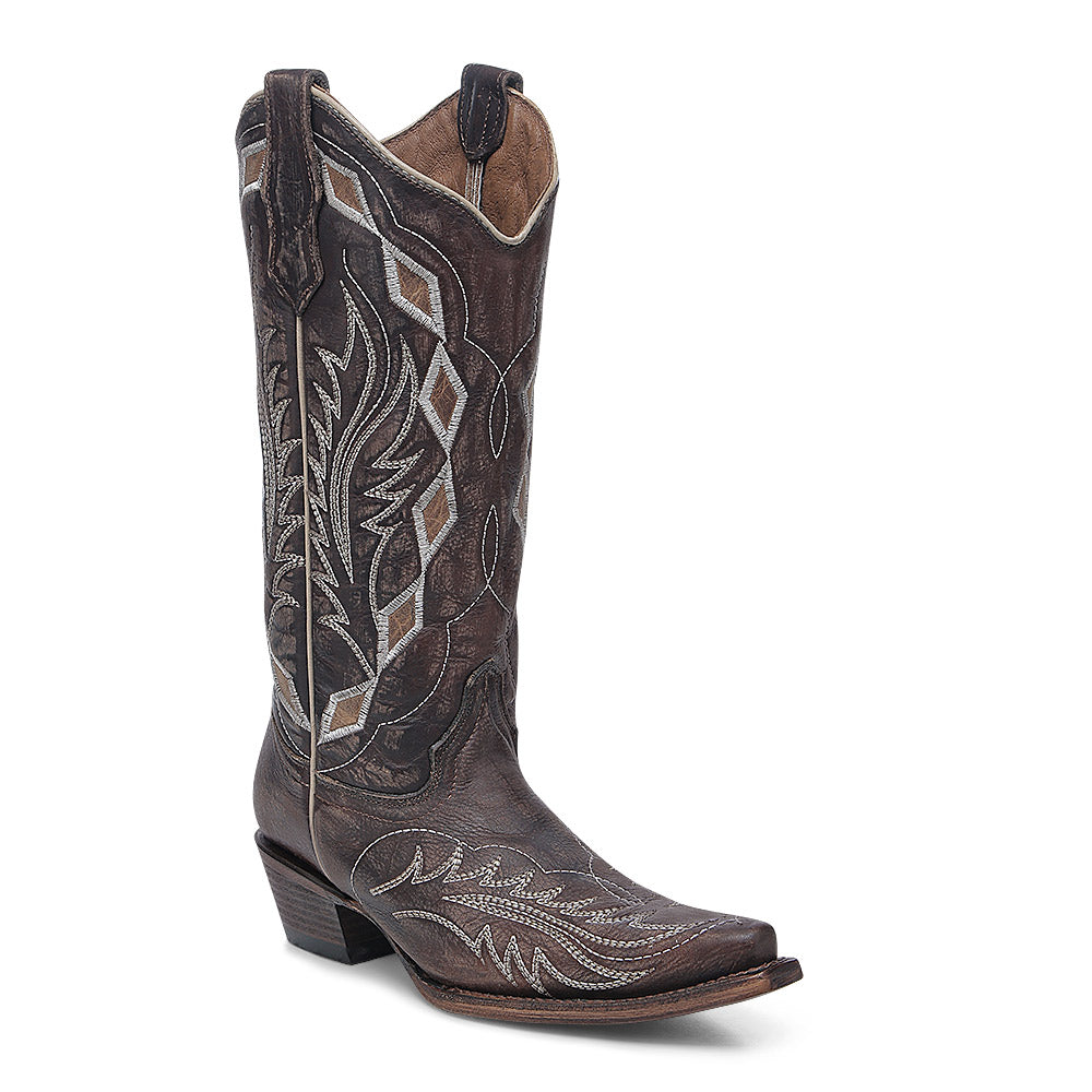 Circle G By Corral Chocolate Laser & Embroidered Boot