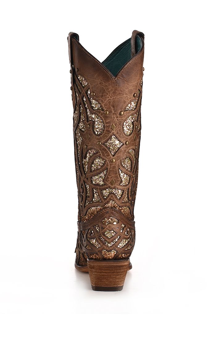 Corral Studded Orix Glitter Inlay Snip Toe Boot