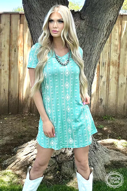 STERLING KREEK WALKING IN TURQUOISE DRESS