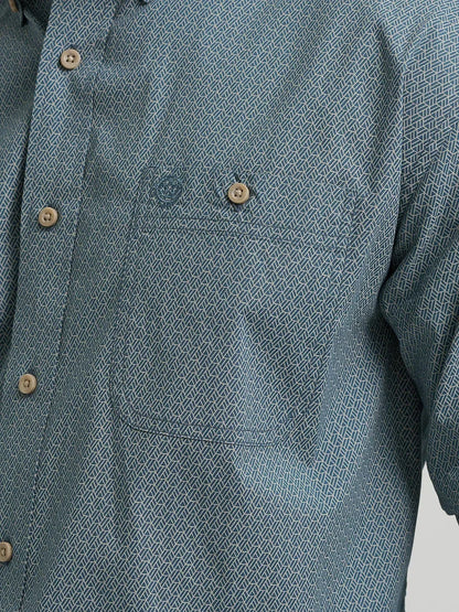 Wrangler Men's George Strait Mallard Geometric Western Shirt