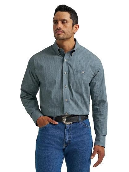 Wrangler Men's George Strait Mallard Geometric Western Shirt