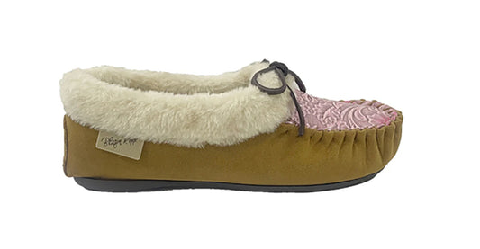 BLAZIN ROXX ROSE PINK TOOLED MOCCASIN