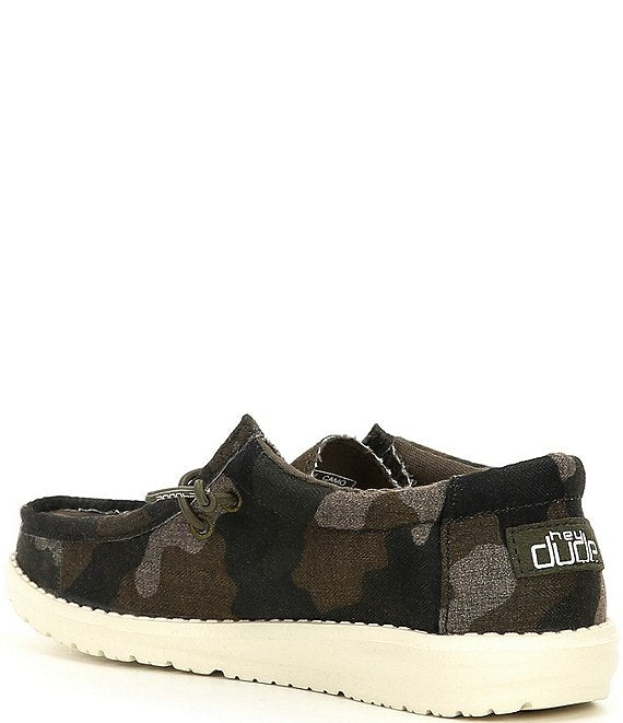 HEY DUDE WALLY LINEN YOUTH CAMO