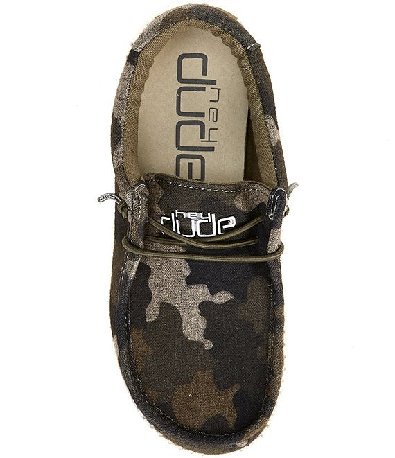 HEY DUDE WALLY LINEN YOUTH CAMO
