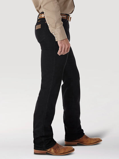 WRANGLER BLACK COWBOY CUT STRETCH SLIM FIT JEAN