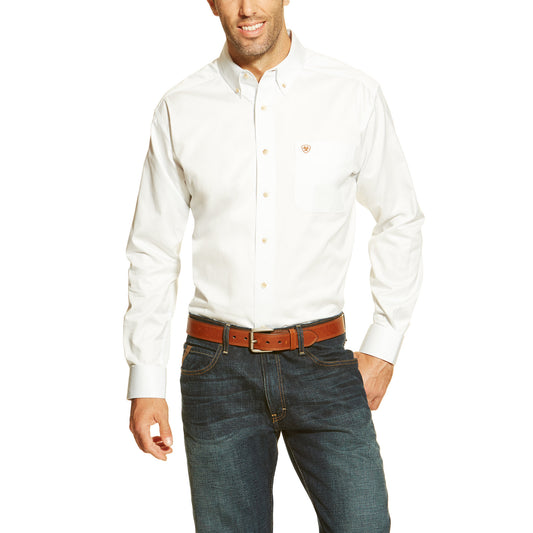 Ariat Men's White Solid Twill Classic Fit Shirt