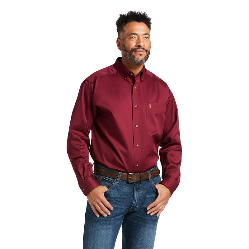 Ariat Solid Twill Burgundy Classic Fit Shirt