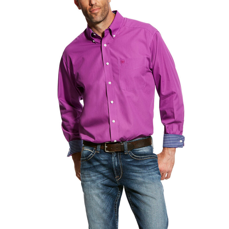 ARIAT HIDDEN ORCHID WRINK FREE SOLID SHIRT