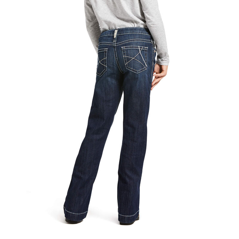 Ariat Girls' Trouser Mid Rise Stretch Ella Wide Leg Jean