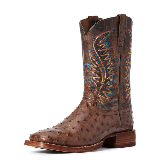 Ariat Gallup Mocha Full Quill Ostrich Western Boot