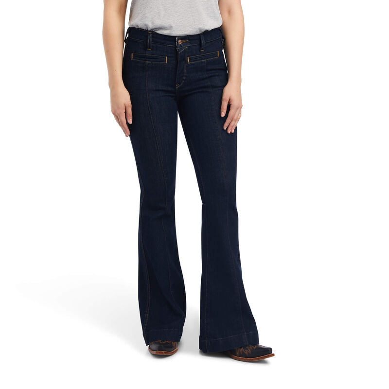 R.E.A.L. High Rise Laila Flare Jean - Women's Retro Flared Denim Pants, Stretch Comfort Fit
