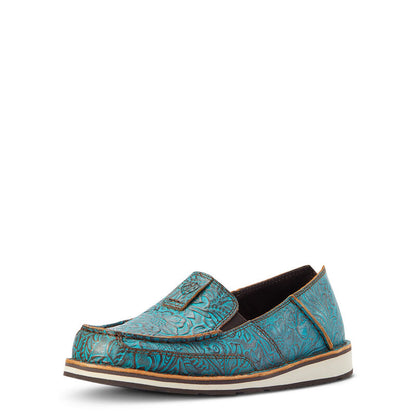 ARIAT BRUSHED TURQUOISE FLORAL EMBOSSED CRUISER
