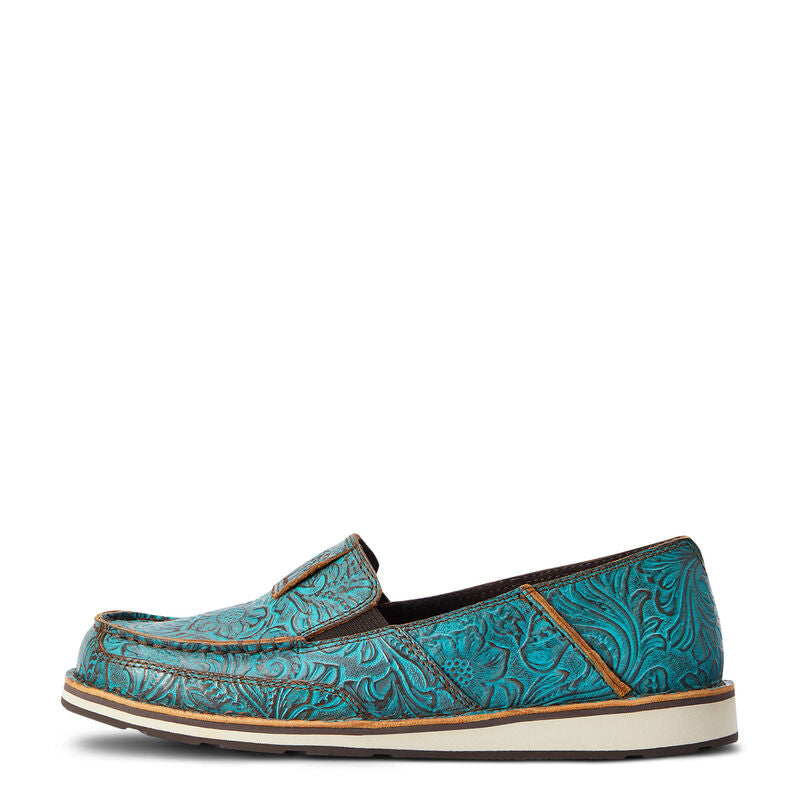 ARIAT BRUSHED TURQUOISE FLORAL EMBOSSED CRUISER
