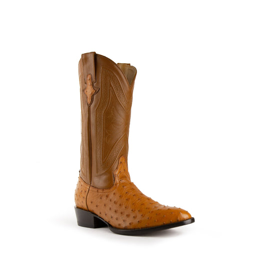 Ferrini Colt Cognac Full Quill Ostrich Cowboy Boot