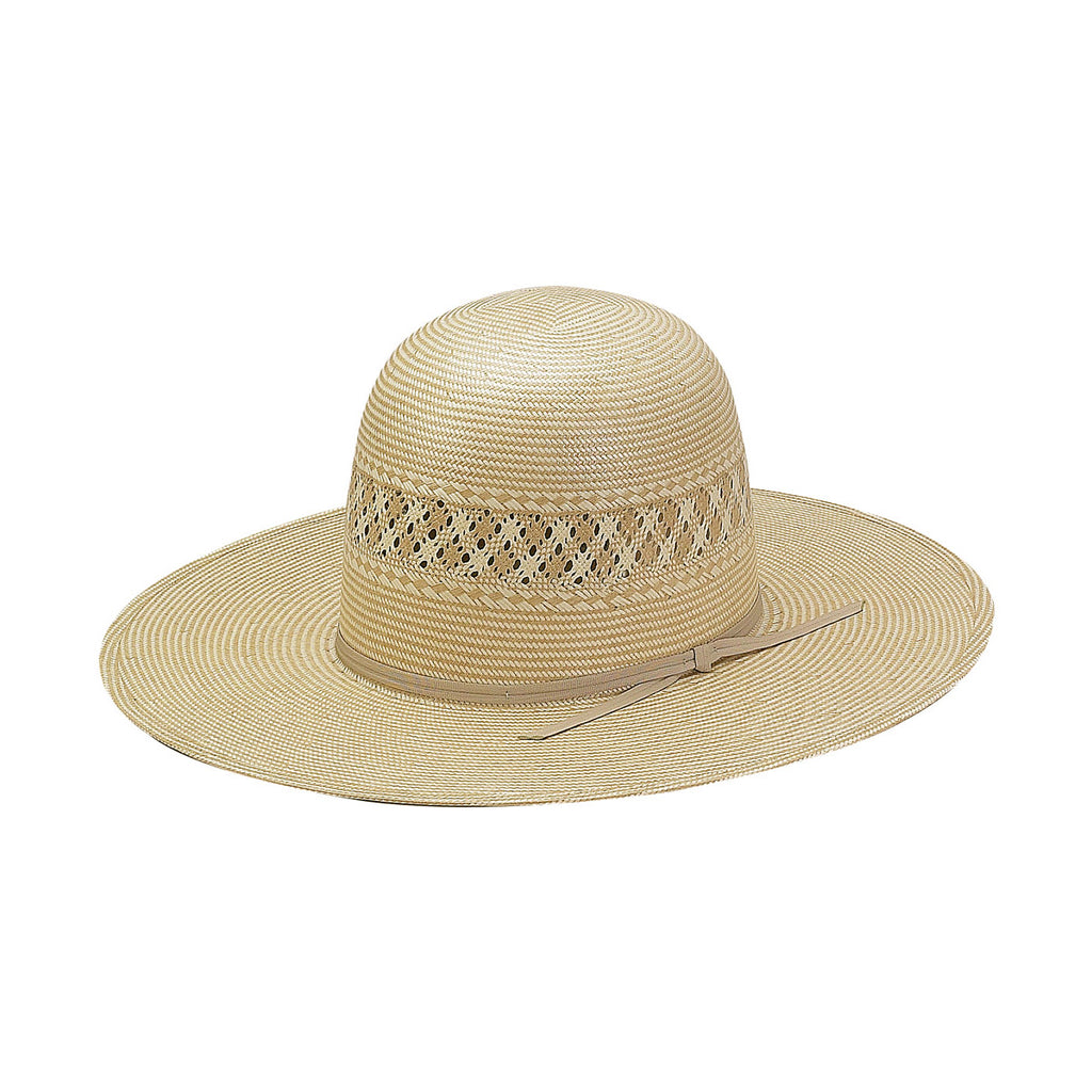 AMERICAN HAT COMAPNY TWO TONE VENT OPEN CROWN STRAW HAT