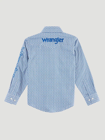 WRANGLER LOGO LONG SLEEVE WESTERN SNAP SHIRT