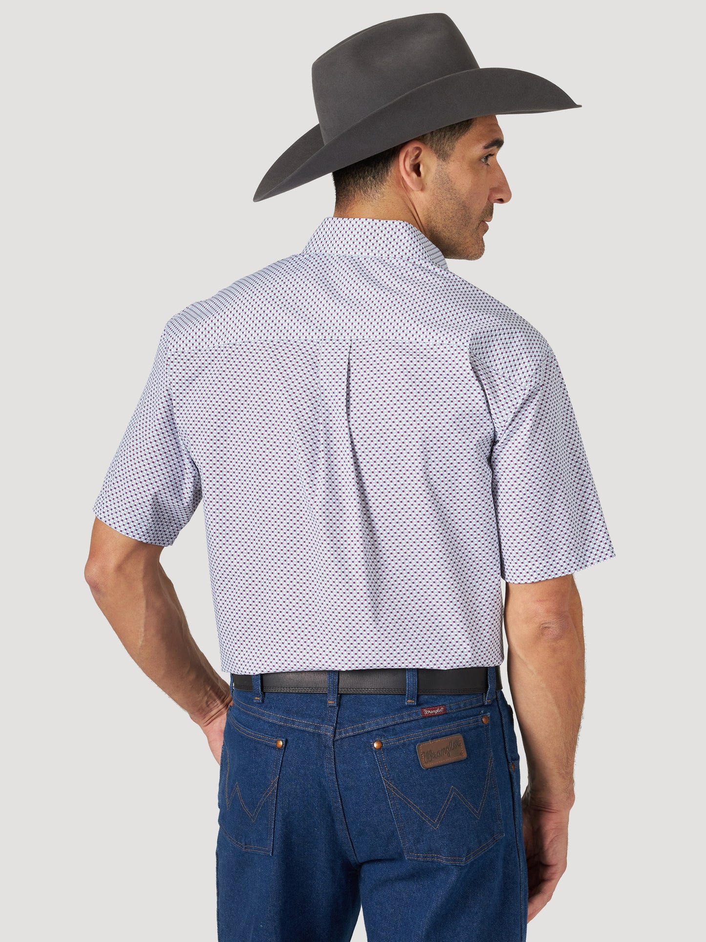 WRANGLER GEORGE STRAIT PURPLE PRINT SHORT SLEEVE SHIRT