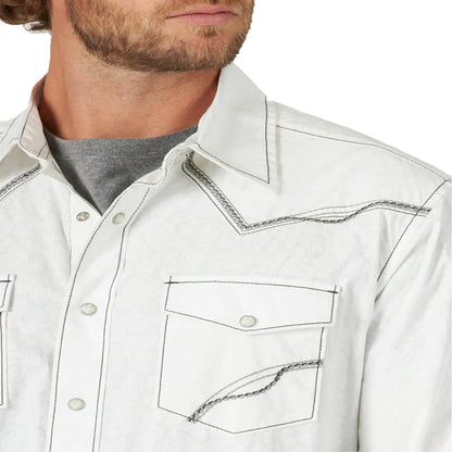 Wrangler Rock 47 Men's Modern White Snap Shirt