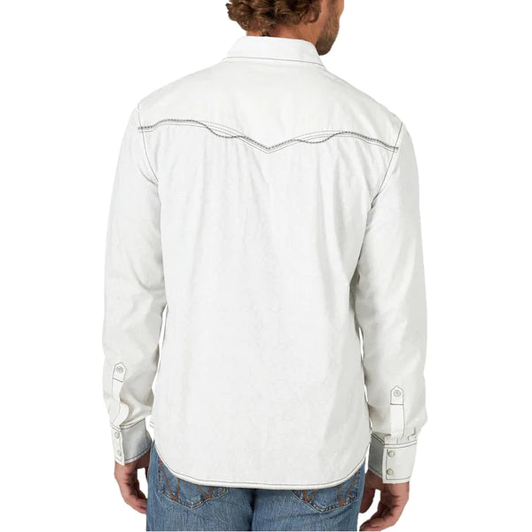Wrangler Rock 47 Men's Modern White Snap Shirt