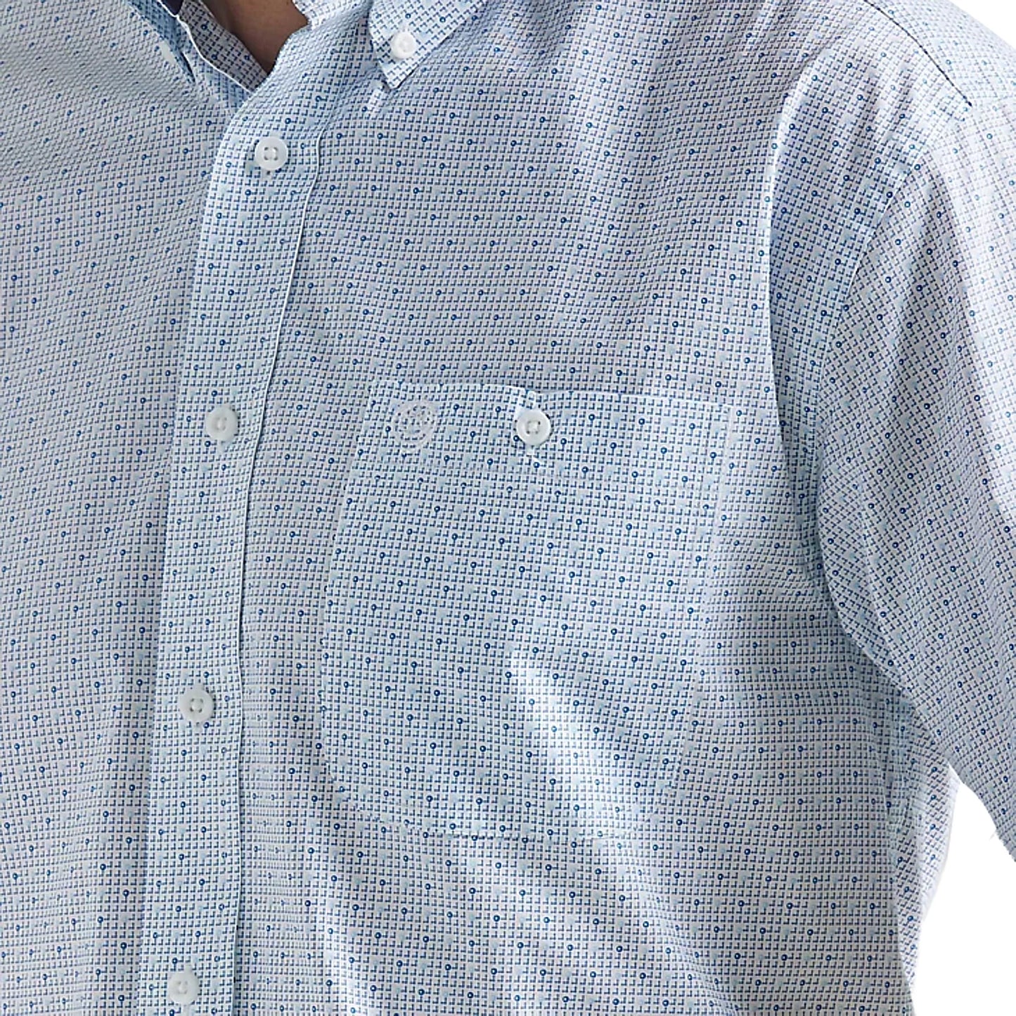 Wrangler Men's George Strait Blue Print Button Down Shirt