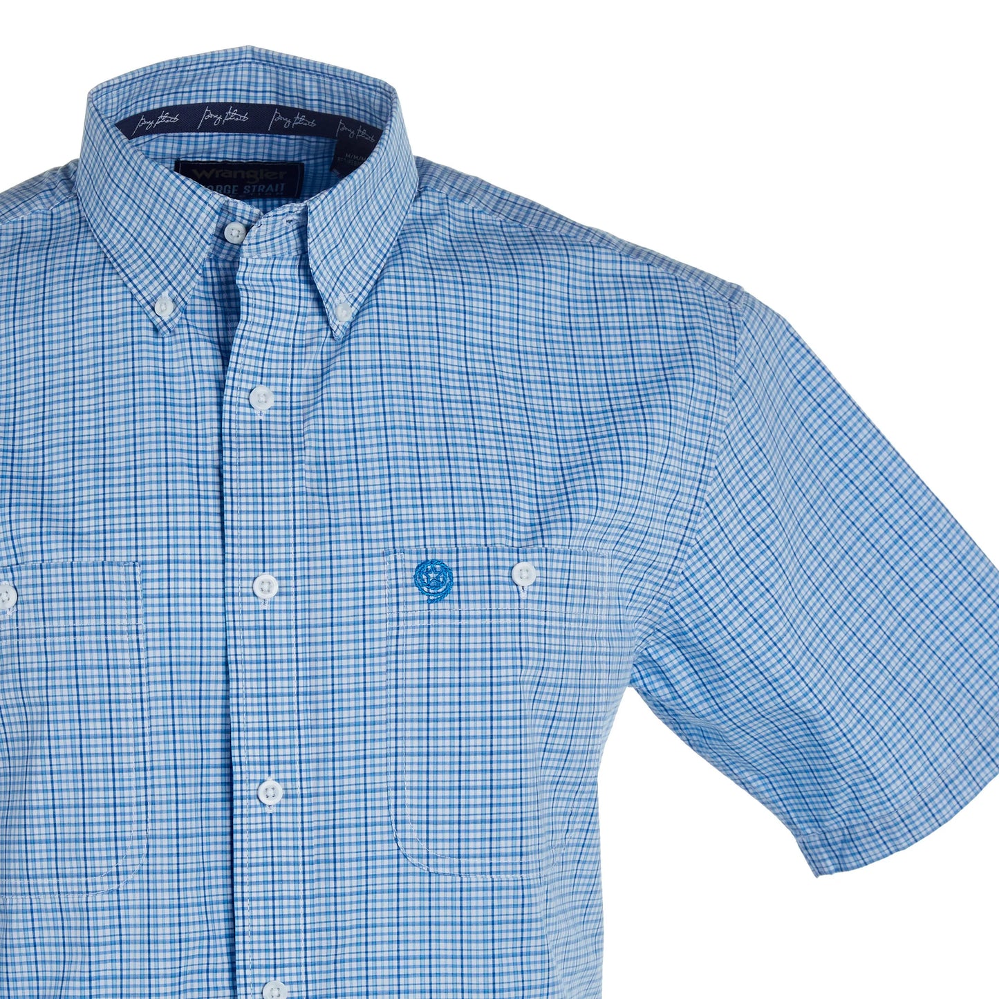 Wrangler Men's George Strait Baby Blue Button Down