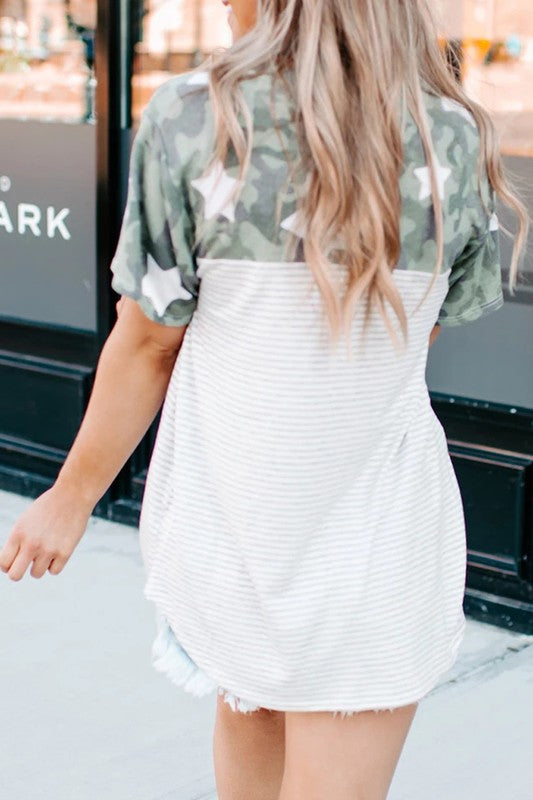 STAR GREEN CAMO TEE