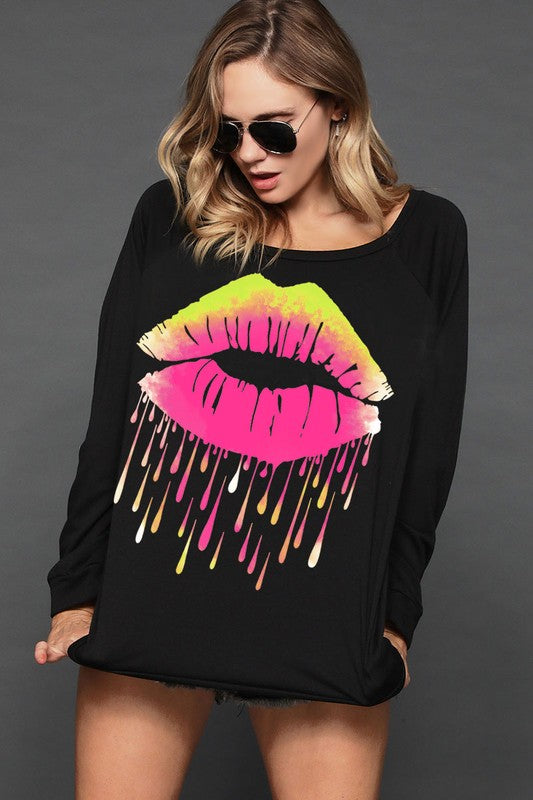 LIP WIDE NECK SWEATSHIRT