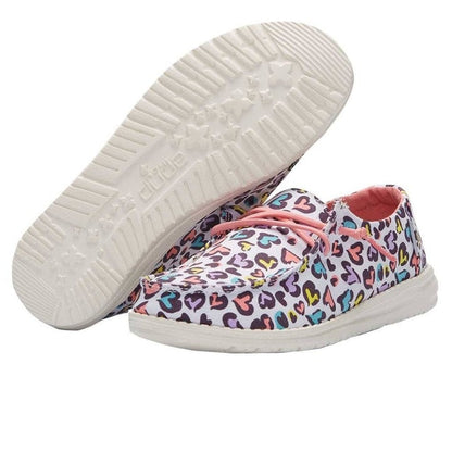 HEYDUDE WENDY YOUTH WHITE LEOPARD