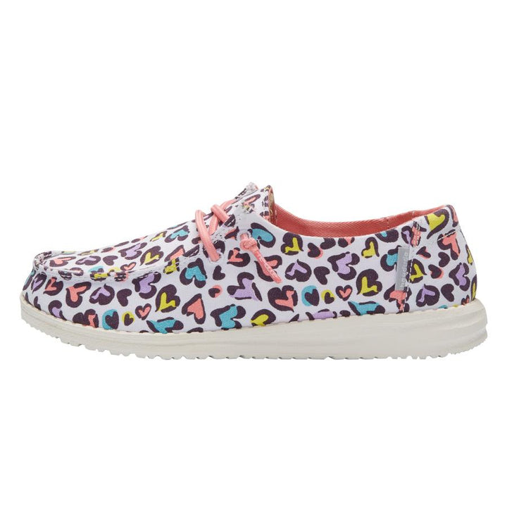 HEYDUDE WENDY YOUTH WHITE LEOPARD