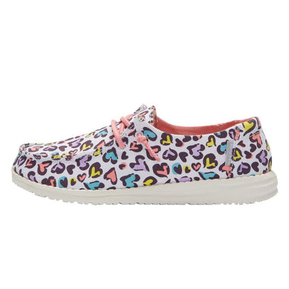 HEYDUDE WENDY YOUTH WHITE LEOPARD