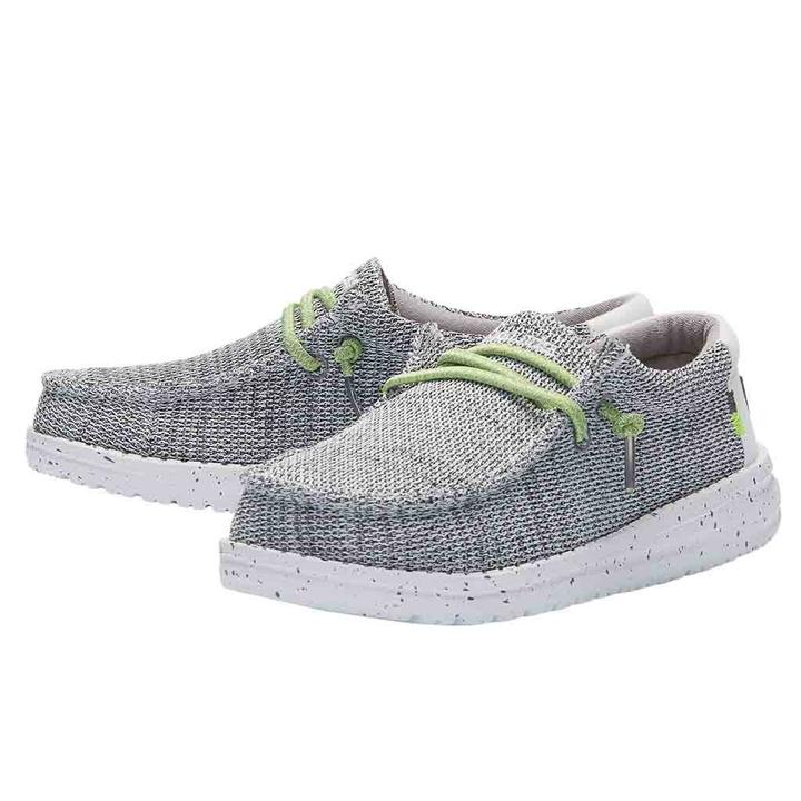 HEY DUDE WALLY YOUTH SOX STONE WHITE